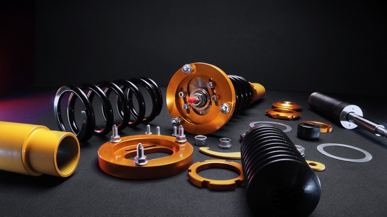 Customizable strut, spring, and coilover suspension parts for a multi-link suspension setup.