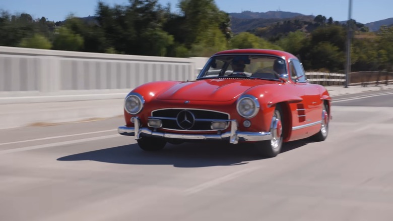 Jay Leno in his 1957 Mercedes-Benz 300SL