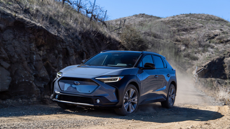 A Subaru Solterra, before the facelift