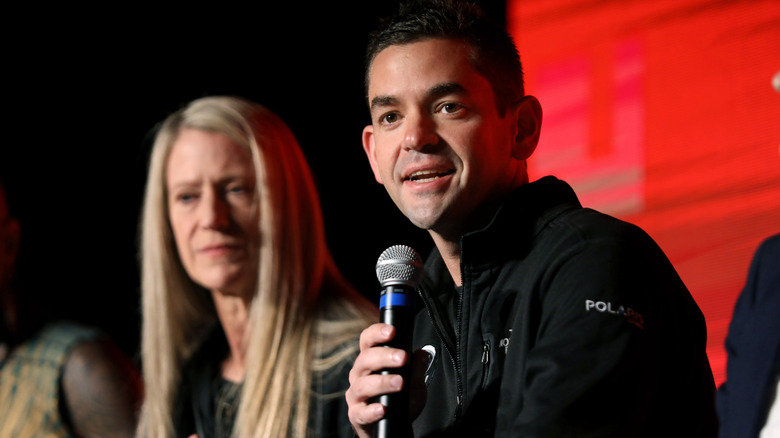 Jared Isaacman speaks at a Wired conference