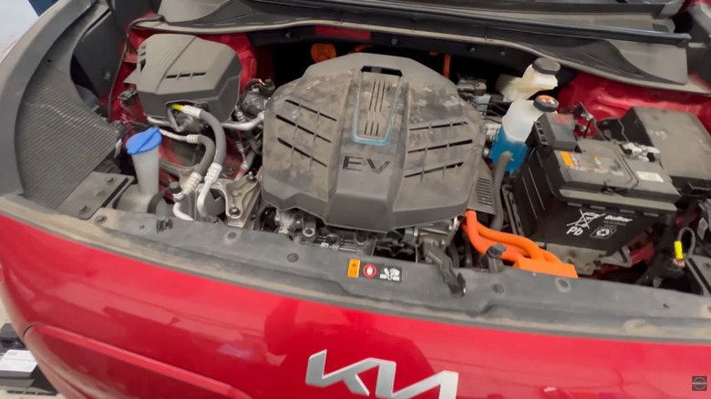 An auxillary 12-volt battery on a Kia Niro EV