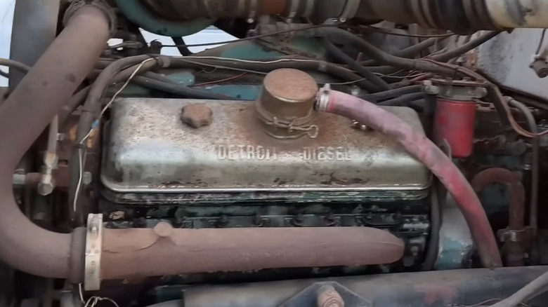 A Detroit Diesel engine in a Kenworth truck