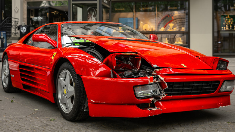 Ferrari destroyed in car accident