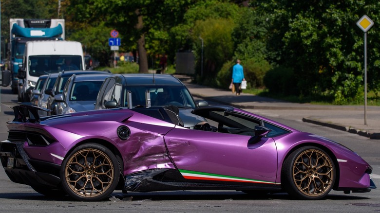 Wrecked lamborghini