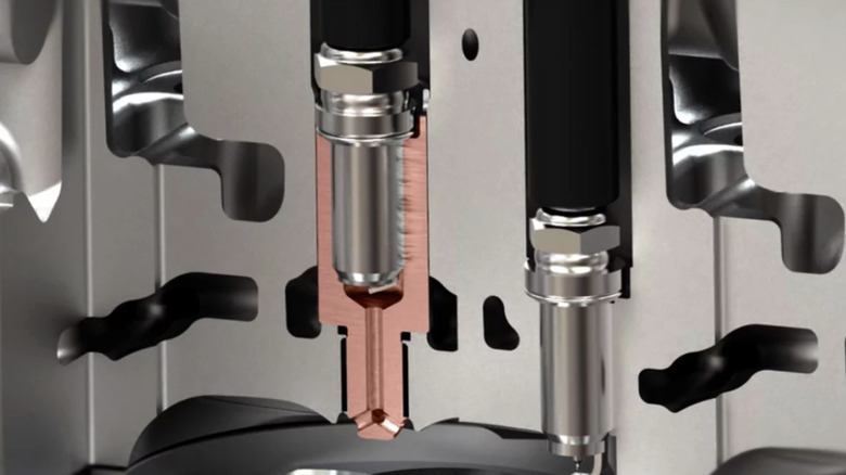 A cross-cut section of the turbulent jet ignition system