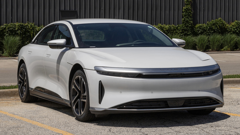 A 2026 Lucid Air sedan in a parking lot