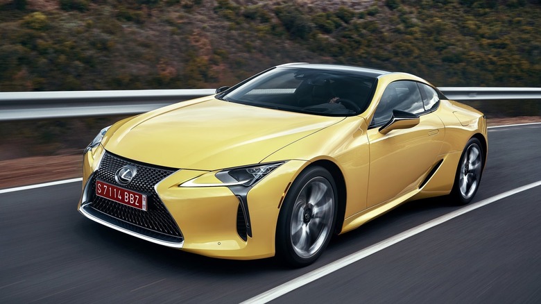 Lexus LC 500 yellow front 3/4
