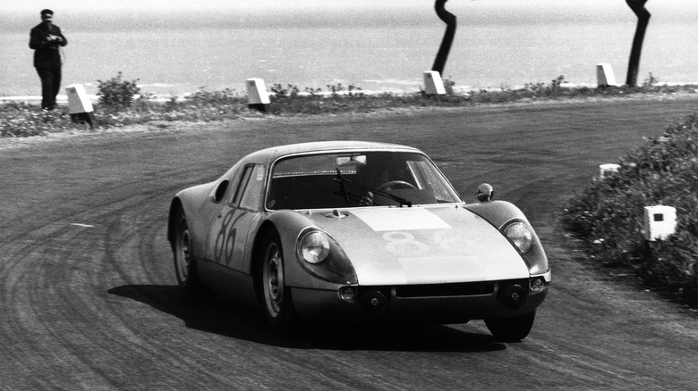 The Porsche 904 GTS competing in the Targa Florio in 1964.