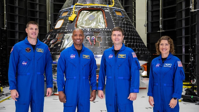 The Artemis II crew. L-R: Jeremy Hansen, Victor Glover, Reid Wiseman, Christina Koch.