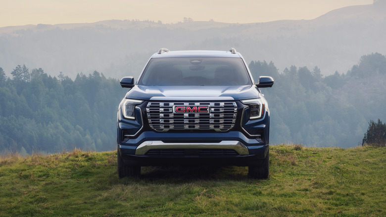 A blue GMC Terrain Denali