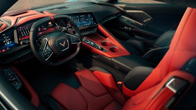 A driver's side view of the 2026 Corvette Stingray's interior
