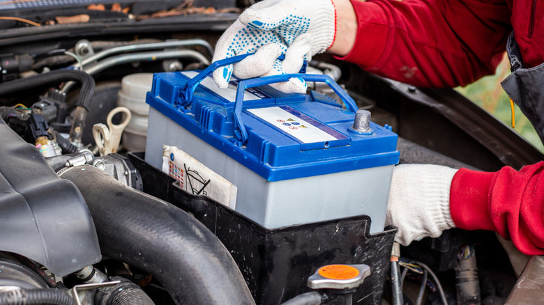 Replacing the 12-volt battery in a car or truck