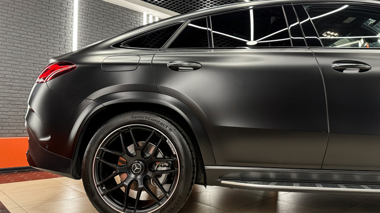 A Mercedes-AMG GLE 53 Coupe wrapped in satin PPF