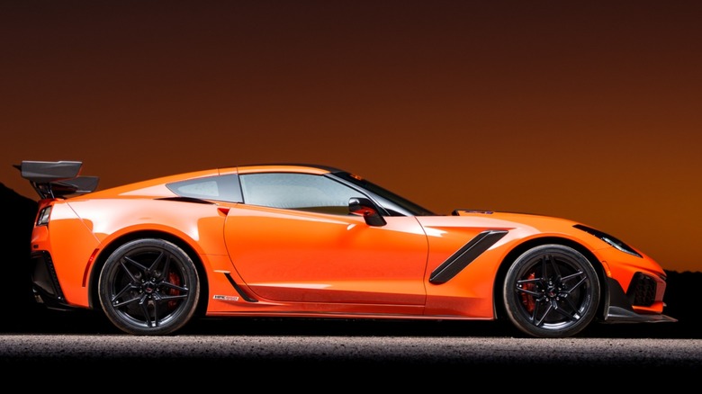An orange 2019 Chevrolet Corvette ZR1.