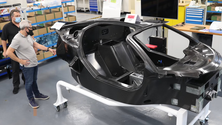 A 220-lb carbon fiber monocoque frame from the GMA T90 supercar