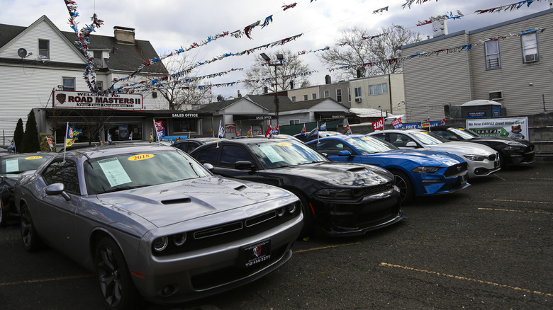 View of a used car dealership in Ridgewood, Queens New York on January 19, 2022.