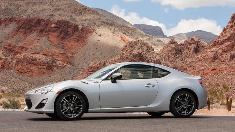 A silver Scion FR-S