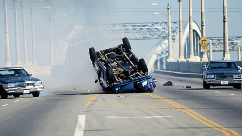Rolling a van on the bridge
