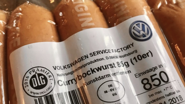 A package of VW Currywurst