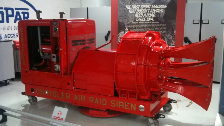 A 1952 Chrysler Air Raid Siren displayed in the Chrysler museum (now closed)