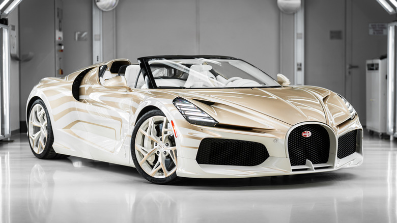 The Bugatti Mistral La Perle Rare in a studio