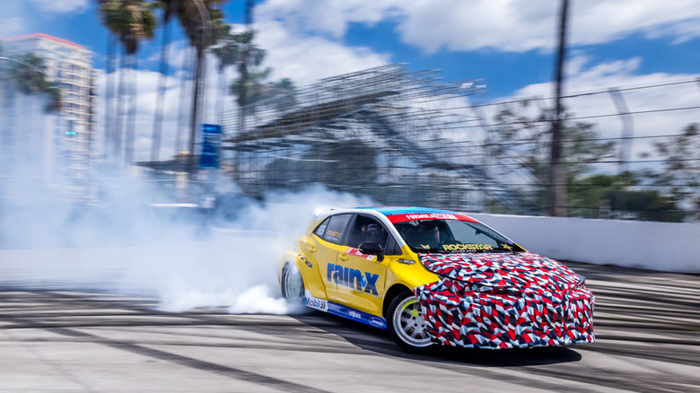 LONG BEACH, CALIFORNIA - MARCH 29: Formula Drift driver Ryan Tuerck drives at the 2022 Acura Grand Prix Of Long Beach Media Day on March 29, 2022 in Long Beach, California. (Photo by Greg Doherty/Getty Images)