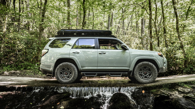 Muted Colors Of Toyota 4Runner And Forest In Great Smoky Mountains Creek
