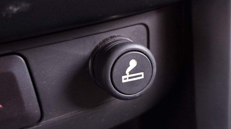 A lighter in a car dashboard