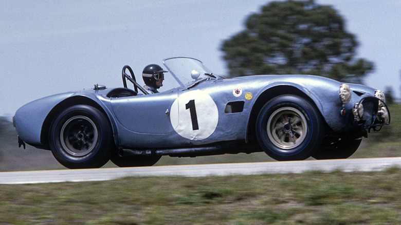 A side shot of Ken Miles' 1965 Shelby Cobra 427 racer
