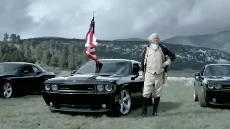 Still from a classic Dodge commercial featuring George Washington