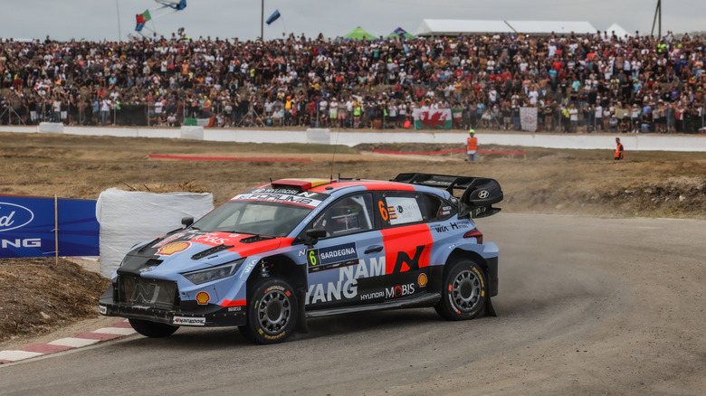Daniel Sordo of Spain and Saiz of Spain compete with their Hyundai Shell Mobis WRT Hyundai i20 N Rally1 during Rally Italia Sardegna, Round 13 of the 2026 FIA World Rally Championship on October 01, 2026 in Alghero, Italy.