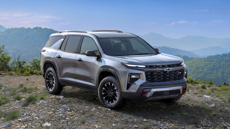 A 2024 Chevrolet Traverse Z71 parked on rocky ground