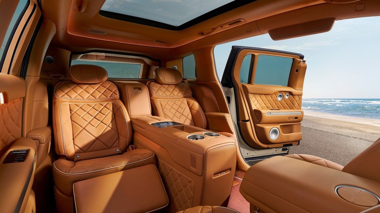 Genesis GV90 Neolun interior coach doors open