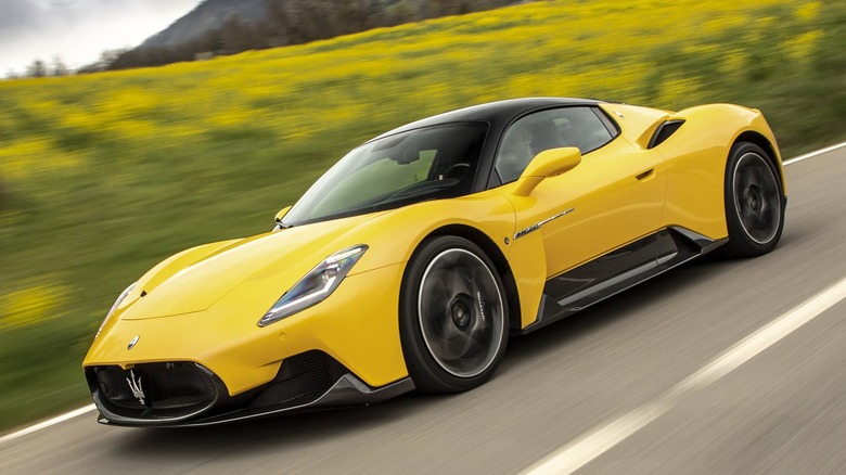 Maserati MC20 yellow side profile