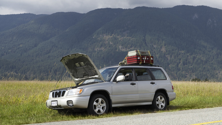 A Subaru Forester on the side of the road.