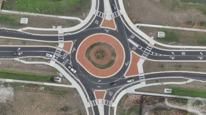 The roundabout, pictured from above