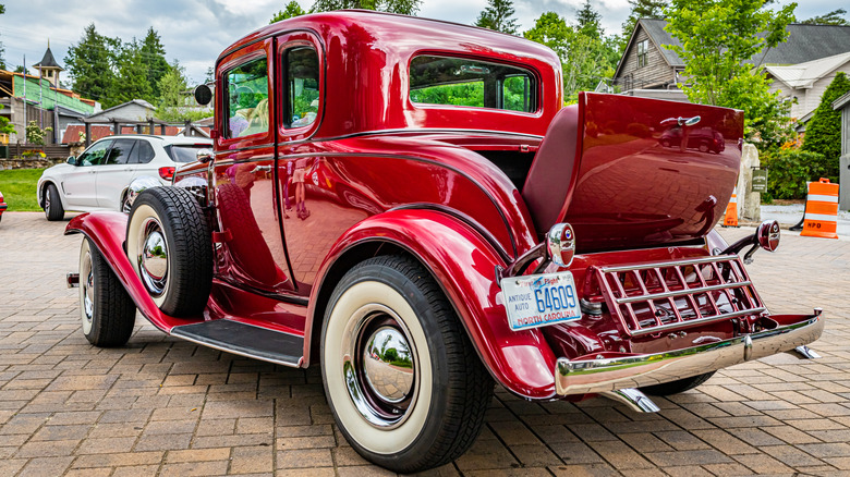 Rear shot of a 1932 Chevrolet Rumble Seat Coupe
