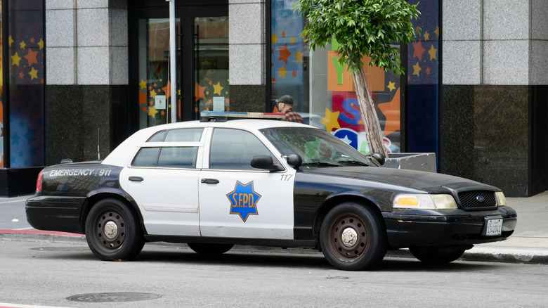 A Ford Crown Victoria police car