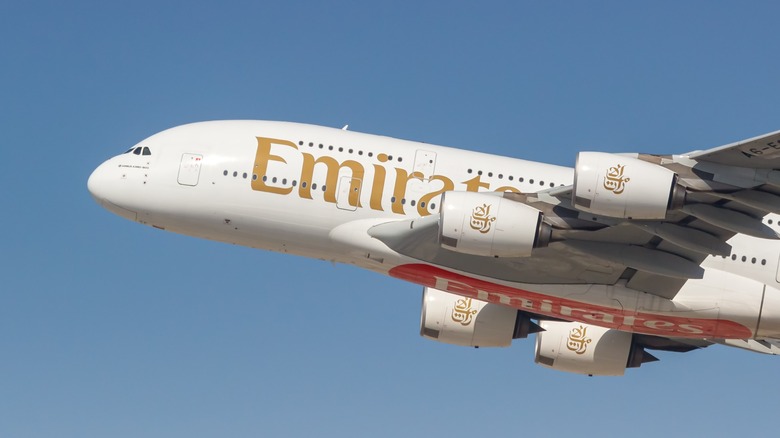 Emirates Airbus A380-800 airplane astatine Dubai Airport (DXB) successful nan United Arab Emirates.