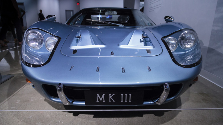 A Ford GT40 Mk III on display at the Petersen Automotive Museum