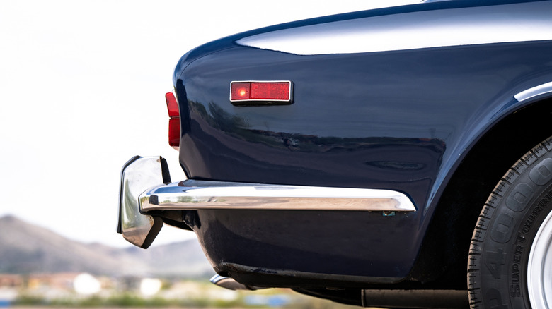 A close-up of the rear bumper on a 1974 Alfa Romeo GTV