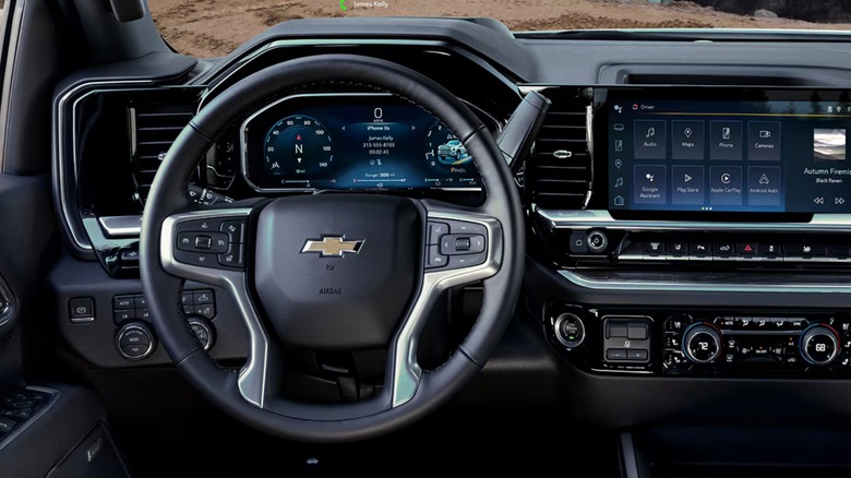 2026 Chevrolet Silverado interior with column shifter