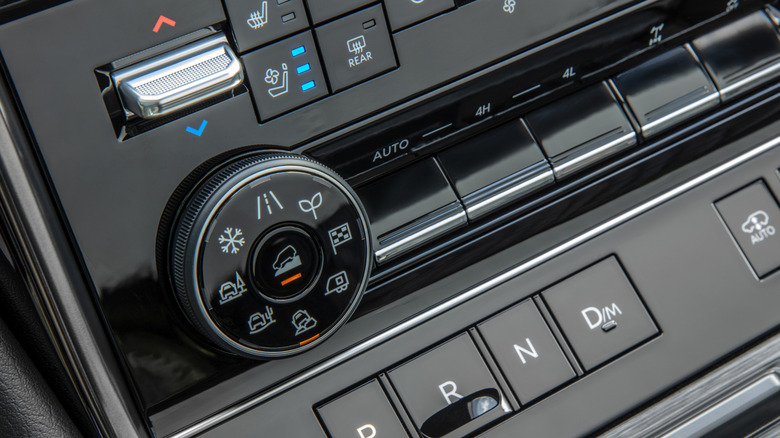 A close-up of the dash cluster of a 2025 Nissan Armada.