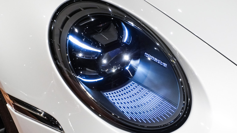 An advanced Porsche Matrix LED headlight.