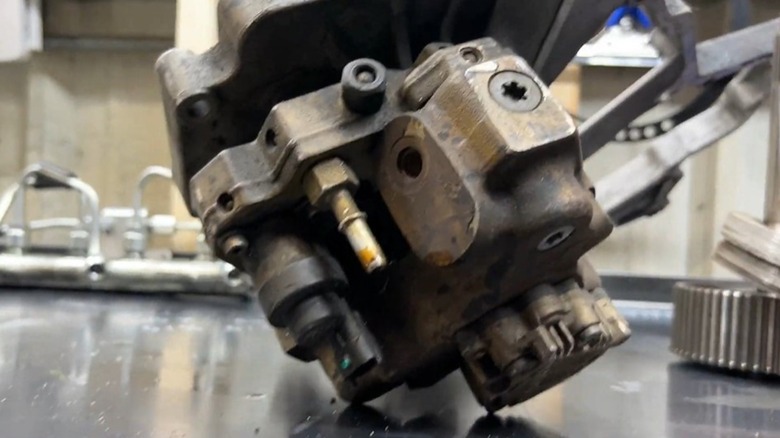 Close-up shot of a 6.7L Cummins CP3 pump