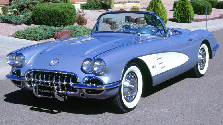 1959 Chevrolet Corvette with whitewall tires.