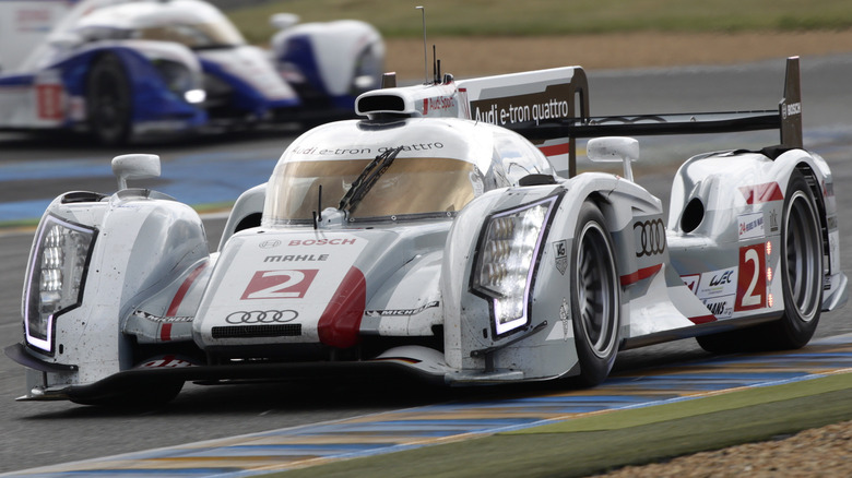 The Audi R18 e-tron quattro, Car No. 2, at the 2012 Le Mans.