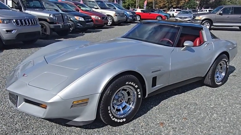 A 1982 Corvette in silver