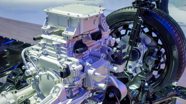 An electric motor axle sub-assembly