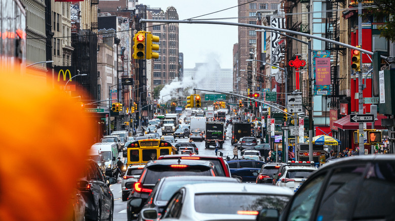 busy traffic in a city
